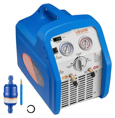 Immagine prodotto di VEVOR Apparecchio portatile di recupero refrigerante, aspiratore di refrigerante, monocilindrico, 0,75 HP, per refrigeranti liquidi e gassosi, 1450 giri/min, adatto per impianti di climatizzazione di veicoli e per condizionatori domestici