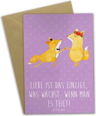 Produktbild von Mr. & Mrs. Panda Glückwunschkarte Eheversprechen Liebe Teilen - Lavendeltraum - Geschenk, Heiraten, valentinstagskarte, weihnachtskarten, Geschenke, Erinnerungsstück