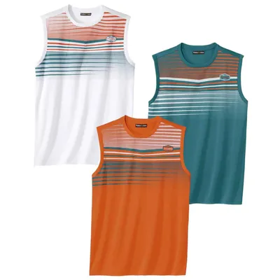 Immagine prodotto di Atlas For Men - Top da uomo - Sport (confezione da 3) AF660 (5XL) (Bianco/Arancione/Verde smeraldo)
