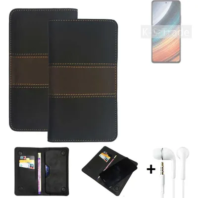 Produktbild von K-S-Trade Handyhülle + Kopfhörer kompatibel mit Xiaomi Redmi K40S Schutzhülle Walletcase Bookstyle Tasche Schutz Case Hülle Wallet Cover