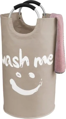 Produktbild von Famanu Wäschekorb 95L - Faltbare Wäschetasche mit Aluminiumgriffen für Badezimmer und Schlafzimmer