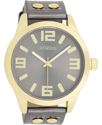 Produktbild von Oozoo Armbanduhr dunkelgrau Leder Timepieces Damen Analog-Quarzuhr UOC1084A