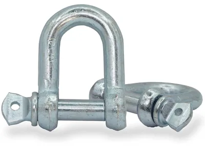 D-Ring Schäkel Set 2,6 mm, verzinkt, für Takelage und Seile
