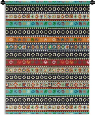 Produktbild von MuchoWow® Wandteppich Wandbehang Muster - Azteken - Symbole - Regenbogen 90x120 cm Tapisserie Dekoration Wandtuch - Wanddeko