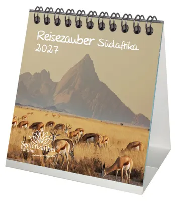 Produktbild von Reisezauber Südafrika Tischkalender 10x10cm für 2027 Afrika Landschaft Reise Tiere Urlaub - Seelenzauber