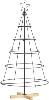Image de vidaXL Décoration de Noël avec support Noir 126 cm Acier