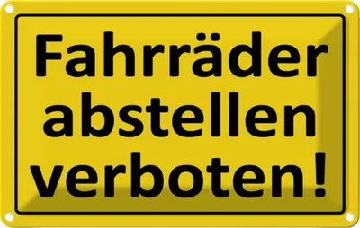 Immagine prodotto di vianmo Insegna di latta 20x30 cm Fahrräder abstellen verboten