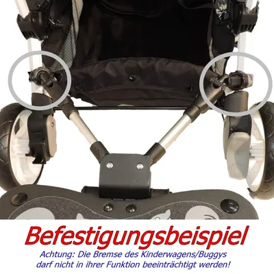 Produktbild von EICHHORN Kinderwagen Geschwisterboard Cozy C-Rider mit Sitz und Spiel-Lenkrad für Kinder ab 12 Monaten bis 25 kg (4 Räder), 20 cm Sitzfläche 4 Räder mit Sitz