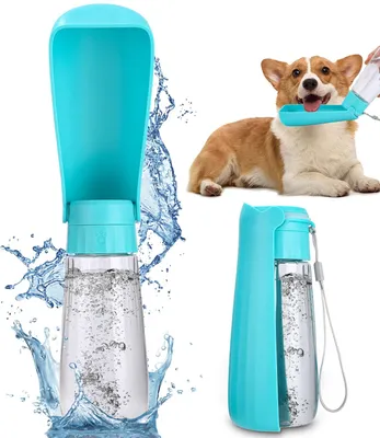 Produktbild von 550 ml tragbare Haustier-Wasserflasche, faltbares Design, rotierende Wasserdichtungsfunktion, Hunde-Wasserflasche, Reise-Camping-Hundetrinkflasche