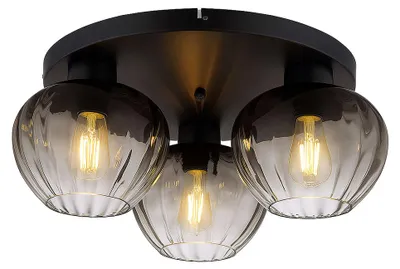 Produktbild von LED Deckenlampe, schwarz, Rauchglas, D 45 cm