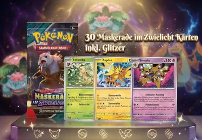 Produktbild von 30 Pokemon Karten Maskerade im Zwielicht | Glitzer, Boosterfrisch, Deutsch sammelkarten