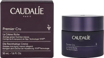 Produktbild von Caudalie Premier Cru Die Reichhaltige Creme 50 ml, Tages- & Nachtcreme, Frauen, trockene Haut, Gesicht, Hals/Nacken, Anti-Aging, Anti-Mitesser, Anti-Falten, Feuchtigkeitsspendend, Aufpolsterung, Glättend, 50 ml