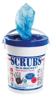 Imagen del producto de Toallitas para la limpieza de manos, tipo exfoliante, tubo de 72 unidades