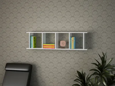 Image de Skye Decor, Snow - White, bibliothèque, blanc, panneau aggloméré 100 % mélaminé, 120 x 19,5 x 33,6 cm