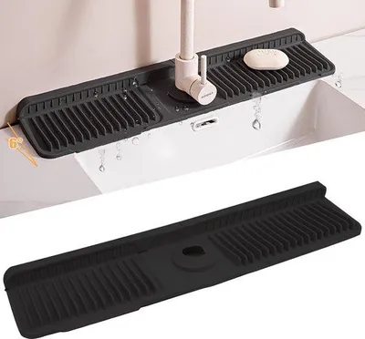 Produktbild von Silikon Abtropfmatte für Küchenspüle, schwarz, 60 cm