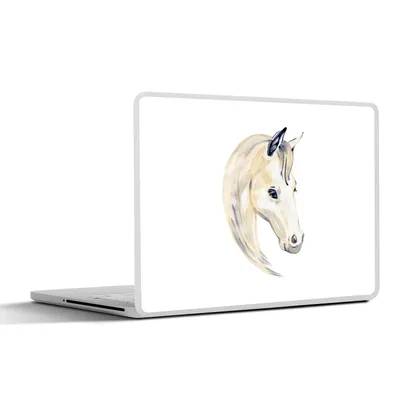 Produktbild von MuchoWow® Laptop Aufkleber Sticker Cover Pferd - Aquarell - Weiß - Mädchen - Kinder - Mädchen 40x30 cm - Laptop Dekoration - Selbstklebend