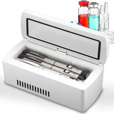 Produktbild von Medizin-Kühlbox Mini 22x10x9cm, Tragbarer Insulin-Kühlschrank mit Temperaturregelung & 10200mAh Akku