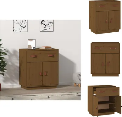Produktbild von vidaXL Sideboard Honigbraun 65,5x40x75 cm Massivholz Kiefer -  Sideboards