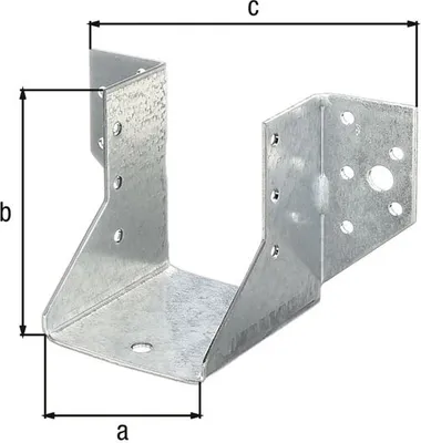 Produktbild von 80 x 120mm Holzverbinder aussenliegend Balkenschuh aussen mit ETA Zulassung - verzinkt