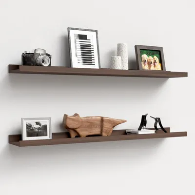 Produktbild von Schwebende Wandregal Wandboard - Nussbaum - 90 cm - 2er Set - Küche und Badezimmer