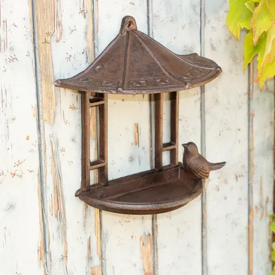 Produktbild von Futterstation für Vögel, Vogeltränke, Futterpavillon für Wand, Wanddeko