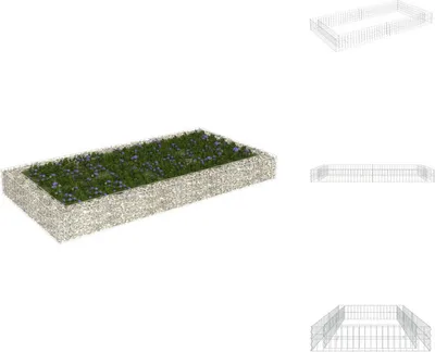 Produktbild von vidaXL Gabionen-Hochbeet Verzinkter Stahl 200x100x20 cm -  Blumentöpfe & Pflanzgefäße