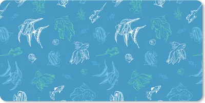 Produktbild von MuchoWow® Mauspad Mousepad Fisch - Pastell - Meer 60x30 cm - Mousepads - Maus Mat - Pad - Mausunterlage - Nachhaltig