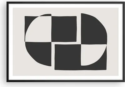 Produktbild von Gerahmtes Poster - Schwarzer Rahmen - Abstraktion Kontrast Figuren - 91,5x61 cm - Wand Bild - Wanddeko - Wandbilder - Kunstposter - Wandposter - Bilderrahmen - Bilder - Kunstdruck - P2BAA91x61-4495