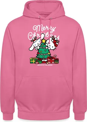 Produktbild von Spreadshirt Hello Kitty Und Cinnamoroll Weihnachten Uni Hoodie, M, Pink