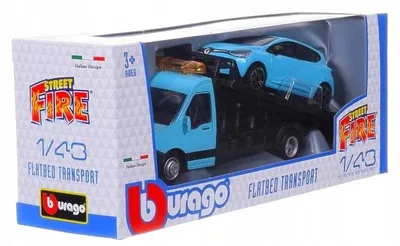 Image de Bburago 1:43 Odtahovka + Renault Clio modré