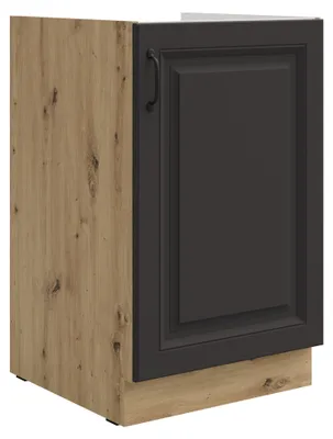 Produktbild von Spülenschrank 50 cm Stilo Grau + Eiche Artisan Küchenzeile Küchenblock Küche