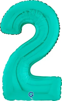 Produktbild von Riesenzahl Folienballon 26"/66cm | Tiffany Zahl: 2