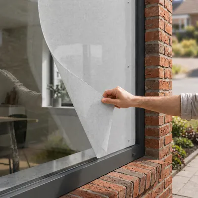 Produktbild von Meisterhome® Fenster Sonnenschutz mit Saugnäpfen - Hellgrau - 100 x 160 cm – 80% Sonnenschutzgewebe – Zuschneidbar – Sichtschutz Fenster – Hitzeschutz