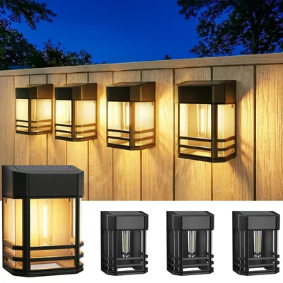 Productafbeelding van 4 stuks wandlamp op zonne-energie, IP65 waterdicht