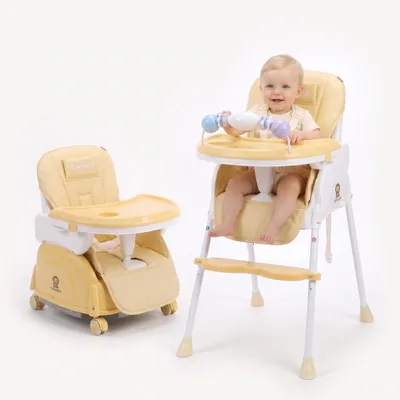 Immagine prodotto di Twinky® Seggiolone Baby - Marrone - Seggiolone 2 in 1 - Sedia da pranzo pieghevole, carrozzina - sedia per la crescita e seggiolino per neonati
