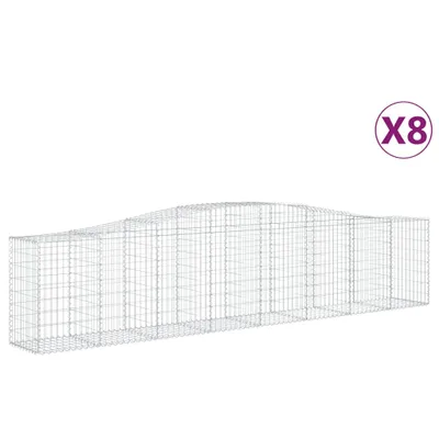 Produktbild von vidaXL Gabionen mit Hochbogen 8 Stk. 400x50x80/100cm Verzinktes Eisen