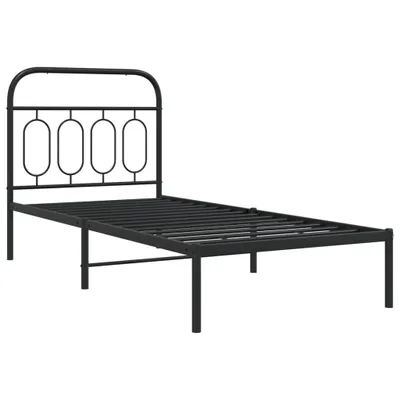 Obrázek produktu pro Kovový rám postele s čelem černý 90 x 190 cm