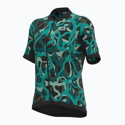 Image de Maillot de cyclisme pour femme Alé Woodland noir-vert L22185462