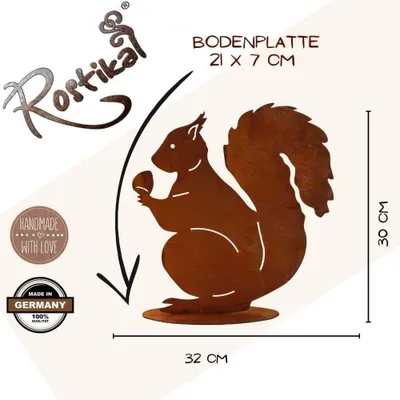 Produktbild von Deko Eichhörnchen in Edelrost | Herbstdeko aus Metall