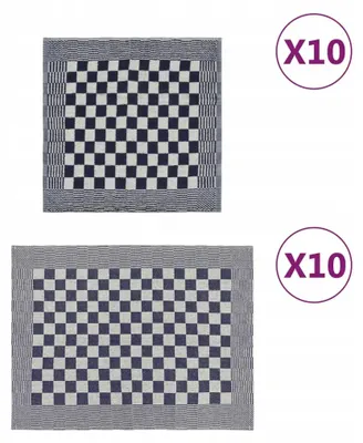 Produktbild von 20 Baumwollhandtücher Set 50x70cm Blau-Weiß