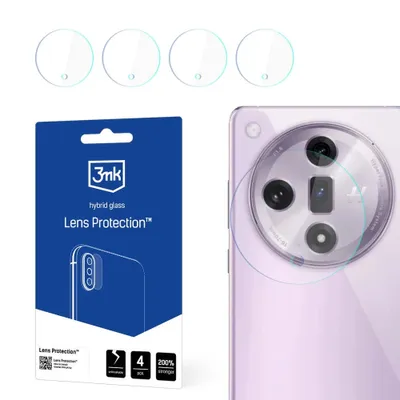 Produktbild von 3mk Hybridglas Lens Protection für Oppo Find X7 Kamera Objektiv Kameralinse 0,16mm 6H (4 Stück)