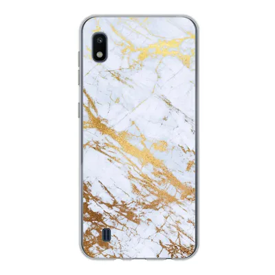 Produktbild von MuchoWow® Handyhülle Schutzhülle Hülle für Samsung Galaxy A10 Marmor - Gold - Weiß - Luxe - Marmoroptik - Glitzer Silikon Softcase Handy Hülle - Schutzhülle