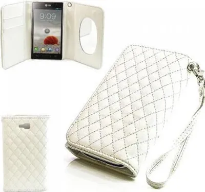 Produktbild von LG Optimus L9 II D605 Booksytle Handtasche Mirror Weiss