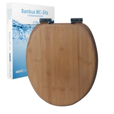 Produktbild von sanicomfort Bambus WC-Sitz Mit Absenkautomatik – Toilettendeckel Aus Echtholz, Soft-Close, Belastbar Bis 150 kg, Universell Passend, dark