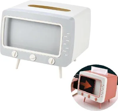 Produktbild von Famanu Tissue Box Multifunktionale Aufbewahrungsbox - Grau und Weiß