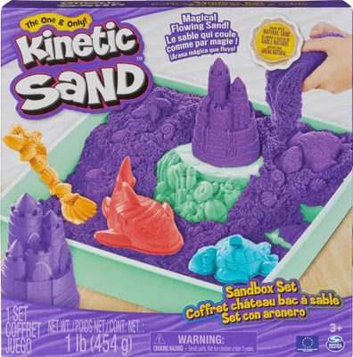 Obrázek produktu pro Kinetic Sand KNS ACK Sandbox Set V2 Purple FR GML, Kinetický písek pro děti, 3 rok/roky, Netoxický, Purpurová
