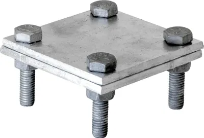 Image de Raccord croisé Obermoser, acier, galvanisé à chaud, 70x70x4 mm, plat/plat, 1 pièce.