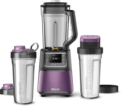 Obrázok produktu pre SENCOR SBU 7873VT Automatický vákuový supermixér, 8 titánových nožov, 7 programov, 1,5 l tritanová (PCTG) mixovacia nádoba, 2x 0,7 l nádoba, 28 000 ot/min, výkon 1 500 W