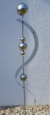 Produktbild von Skulptur Merkur poliert Edelstahl 150 cm Beetstecker Gartenstecker