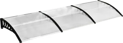 Produktbild von Outsunny Vordach für Haustür Überdachung 90 x 295 cm, Pultbogenvordach mit UV-Schutz, Haustürdach Sonnenschutz aus Polycarbonat Regenschutz für Outdoor, Weiß